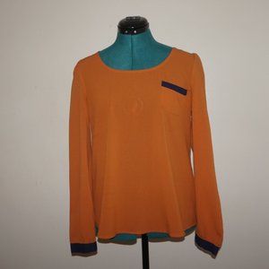 A Lovely Orange and Blue Blouse